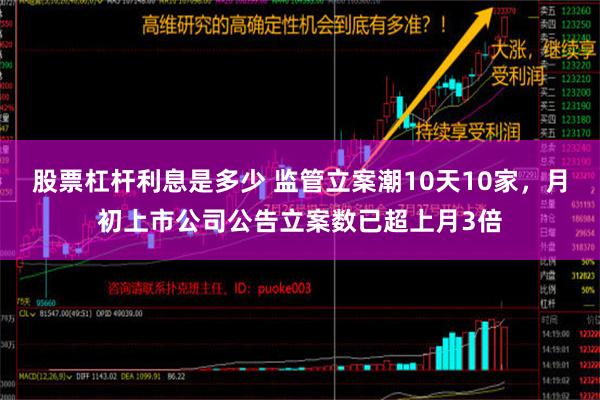 股票杠杆利息是多少 监管立案潮10天10家，月初上市公司公告立案数已超上月3倍