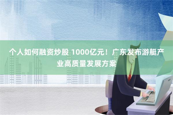 个人如何融资炒股 1000亿元！广东发布游艇产业高质量发展方案