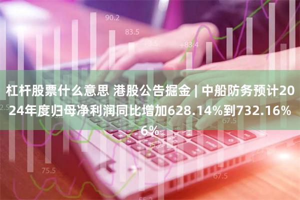 杠杆股票什么意思 港股公告掘金 | 中船防务预计2024年度归母净利润同比增加6