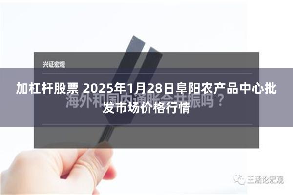 加杠杆股票 2025年1月28日阜阳农产品中心批发市场价格行情