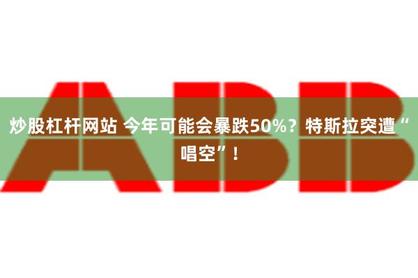 炒股杠杆网站 今年可能会暴跌50%？特斯拉突遭“唱空”！